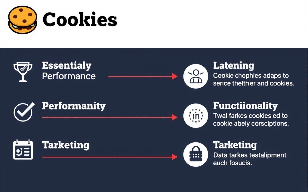 Diagramă cu tipuri de cookie-uri și funcțiile lor
