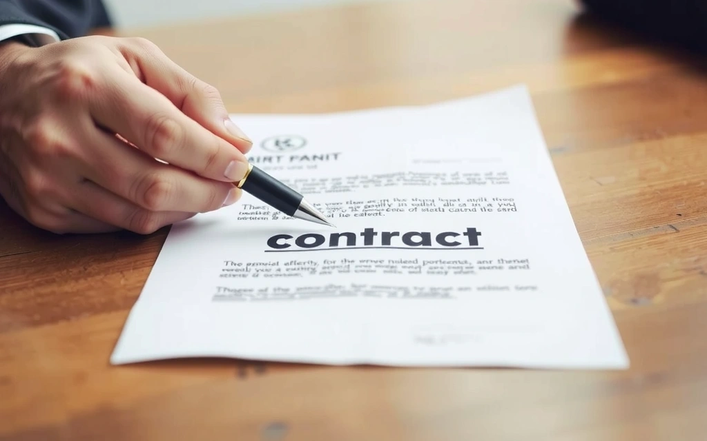 O mână care semnează un contract, simbolizând angajamentul și încrederea.