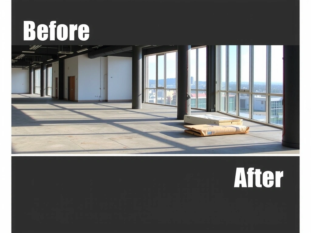 Imagine curățenie post-construcție spațiu comercial