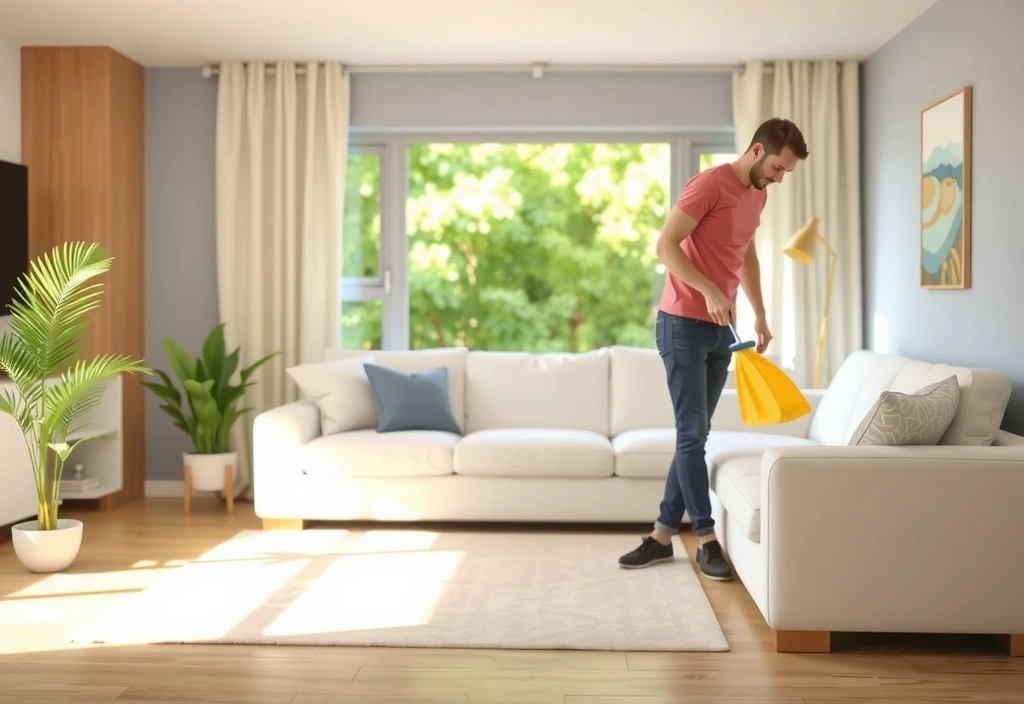 Curățenie rezidențială într-o casă modernă