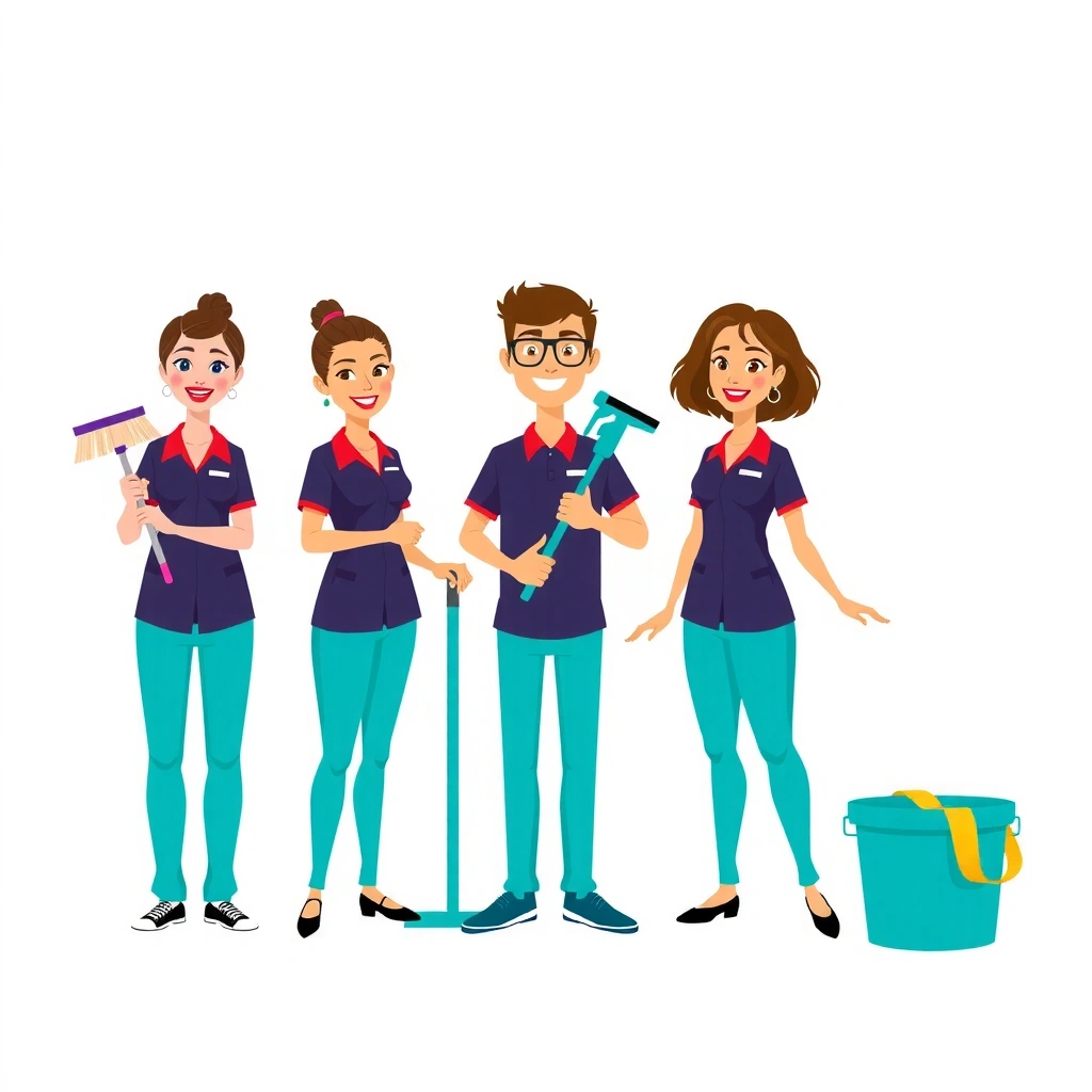 Echipă de profesioniști în curățenie