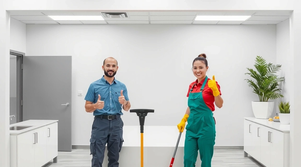 Echipă de curățenie profesională garantând calitatea